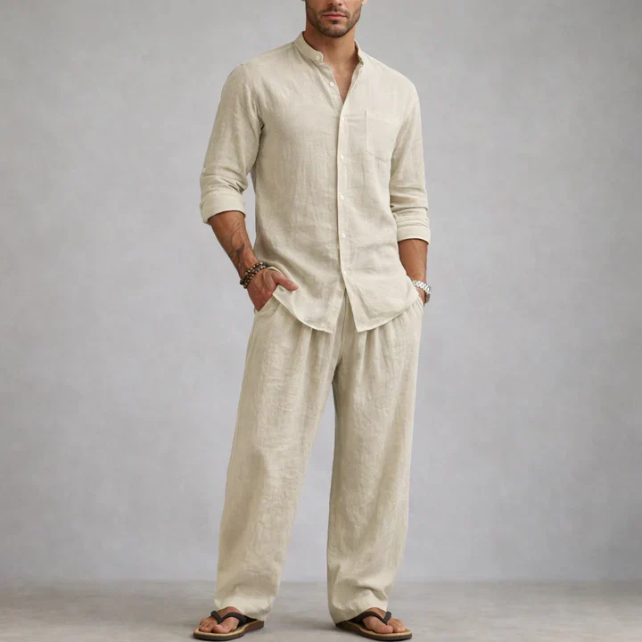 Elegante juego de ropa de cama de lino, ligero y transpirable - Imagen 6