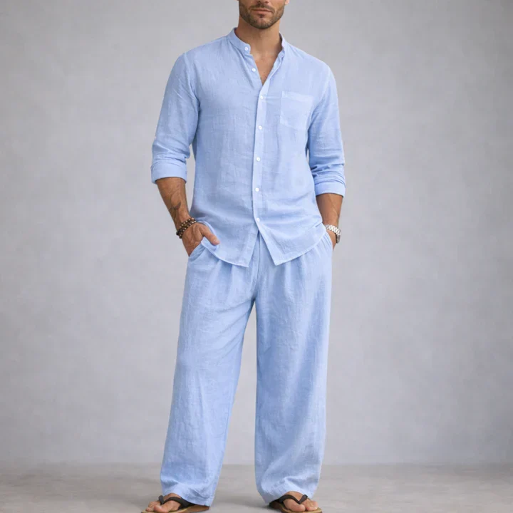 Elegante juego de ropa de cama de lino, ligero y transpirable - Imagen 4