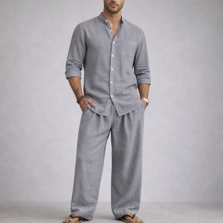 Elegante juego de ropa de cama de lino, ligero y transpirable - Imagen 5