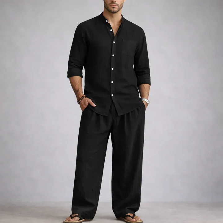 Elegante juego de ropa de cama de lino, ligero y transpirable - Imagen 3