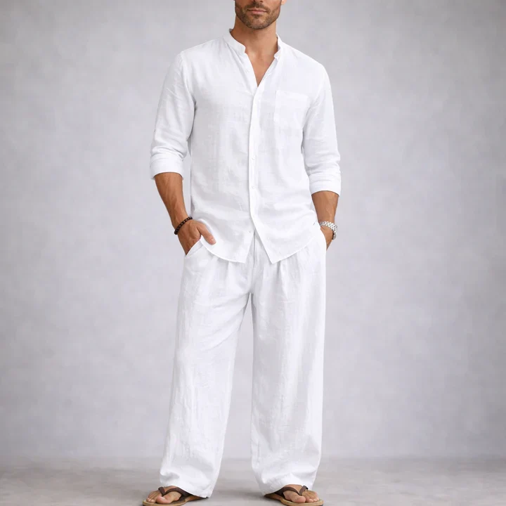 Elegante juego de ropa de cama de lino, ligero y transpirable - Imagen 7