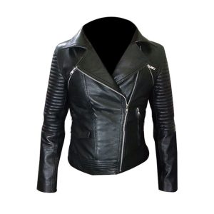 La chaqueta de cuero genuino negra para mujer que luce Gal Gadot en Fast and Furious.