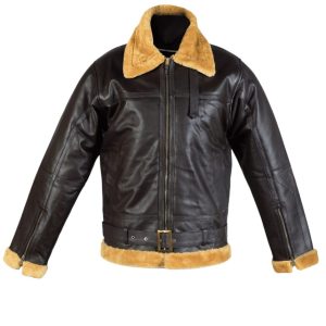 Chaqueta de vuelo de cuero auténtico RAF B3 para hombre