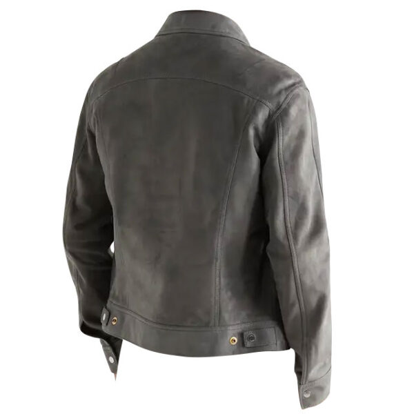 Chaqueta de camionero de ante de corte ajustado para hombre - Imagen 6