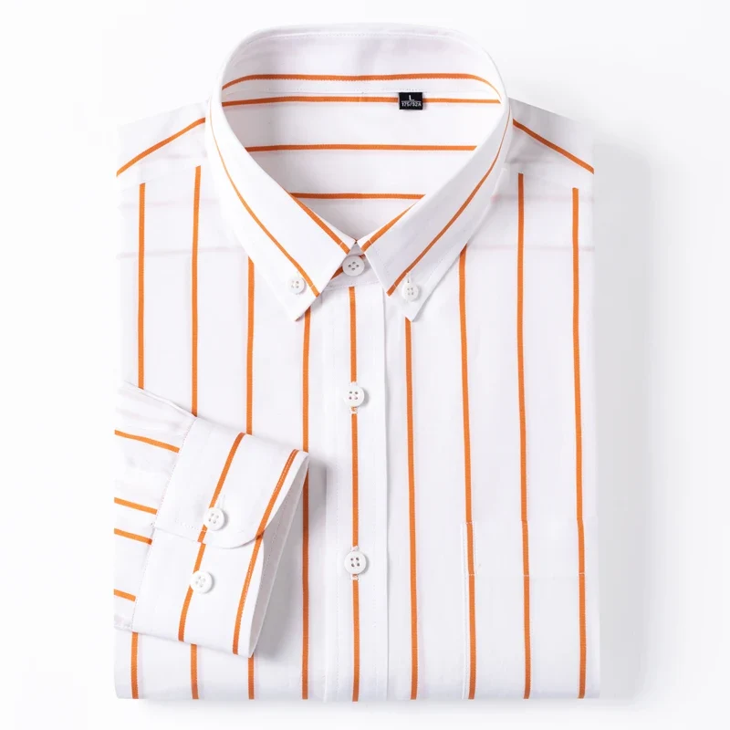 Camisa elegante de algodón a rayas - Imagen 8
