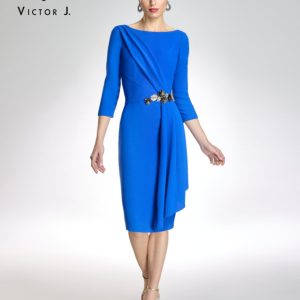 Vestido midi cruzado broche