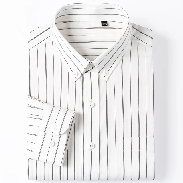 Camisa elegante de algodón a rayas - Imagen 9