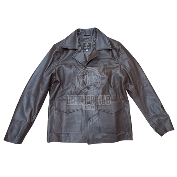 Blazer de piel de oveja para hombre de Agent 47 - Imagen 5