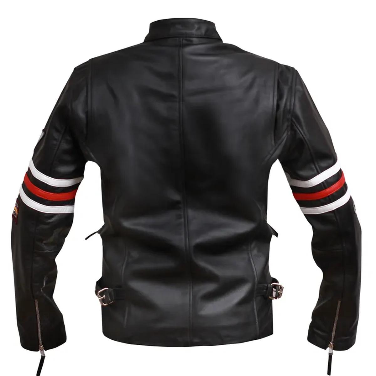Chaqueta deportiva de piel de oveja negra para hombre. - Imagen 5
