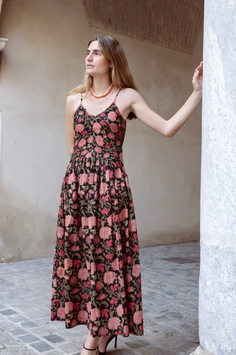 VESTIDO ESTAMPADO NEGRO - Imagen 6