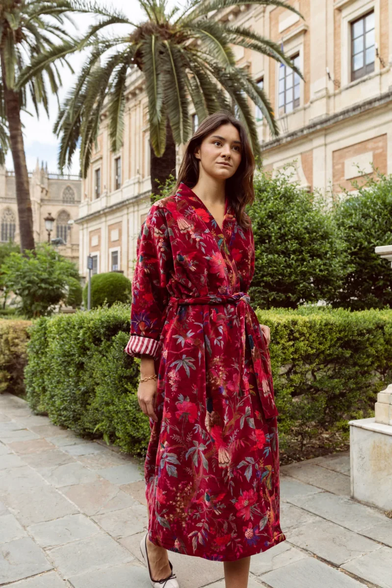 KIMONO TERCIOPELO BURDEOS