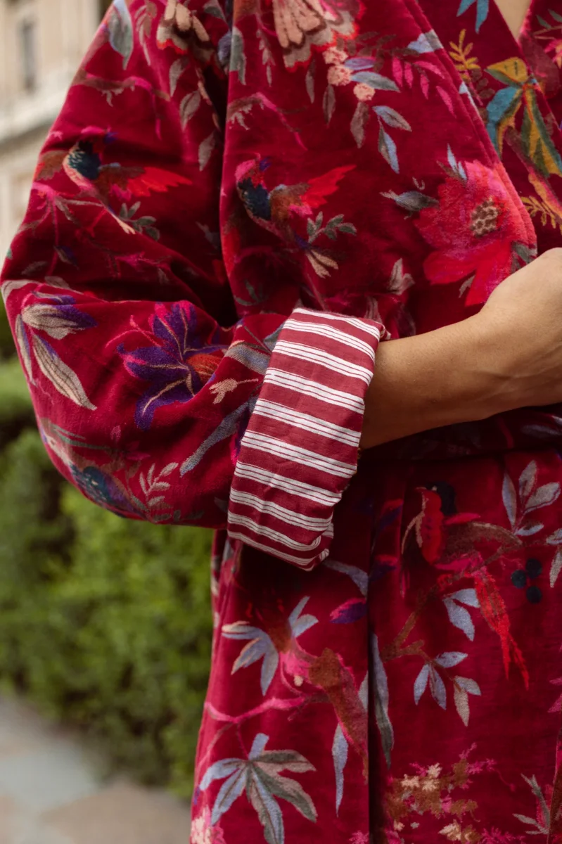 KIMONO TERCIOPELO BURDEOS - Imagen 5