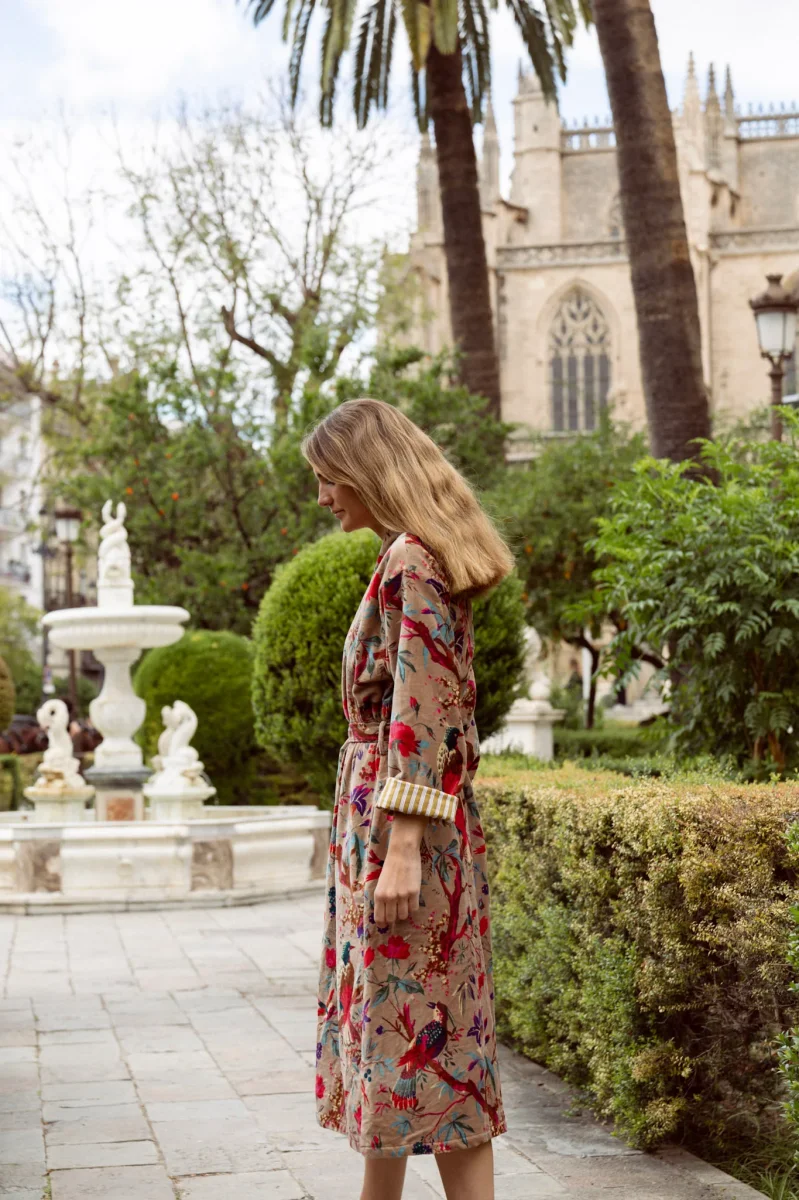 KIMONO TERCIOPELO BEIGE - Imagen 3