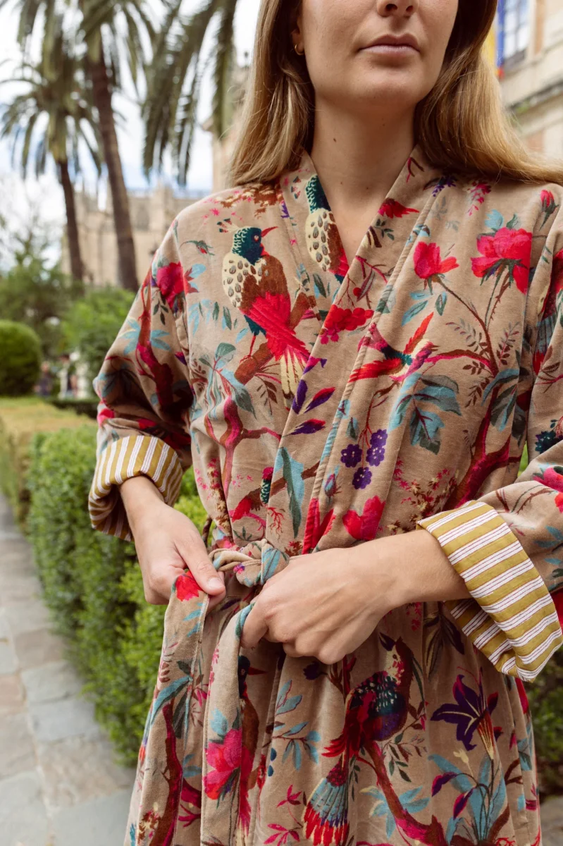 KIMONO TERCIOPELO BEIGE - Imagen 5