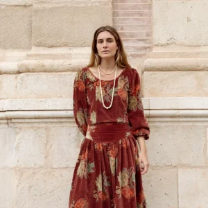 FALDA TERCIOPELO ESTAMPADA CALDERA