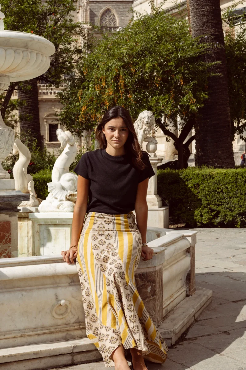 FALDA CAPA AMARILLA GRIS - Imagen 2