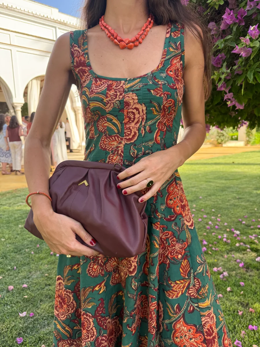 VESTIDO ALGODÓN VERDE - Imagen 8