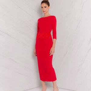 Vestido midi marabu CARMEN CARA