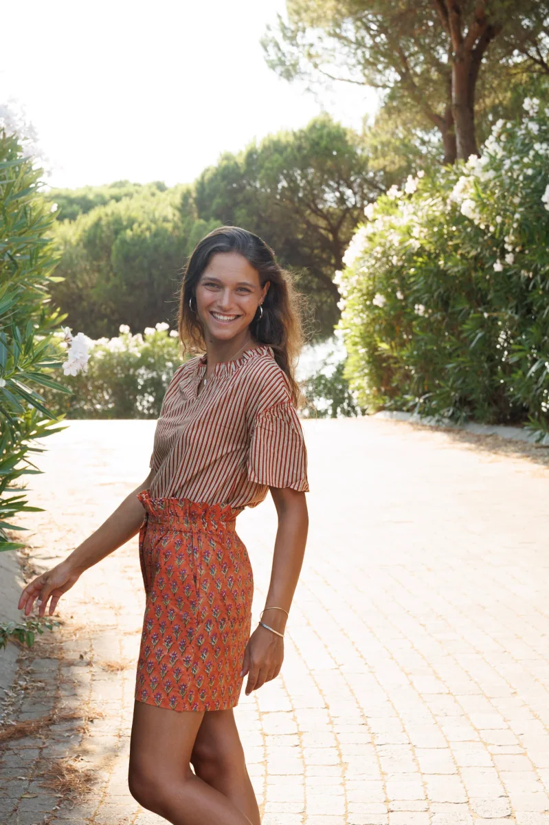 BLUSA NARANJA Y BUGANVILLA - Imagen 2