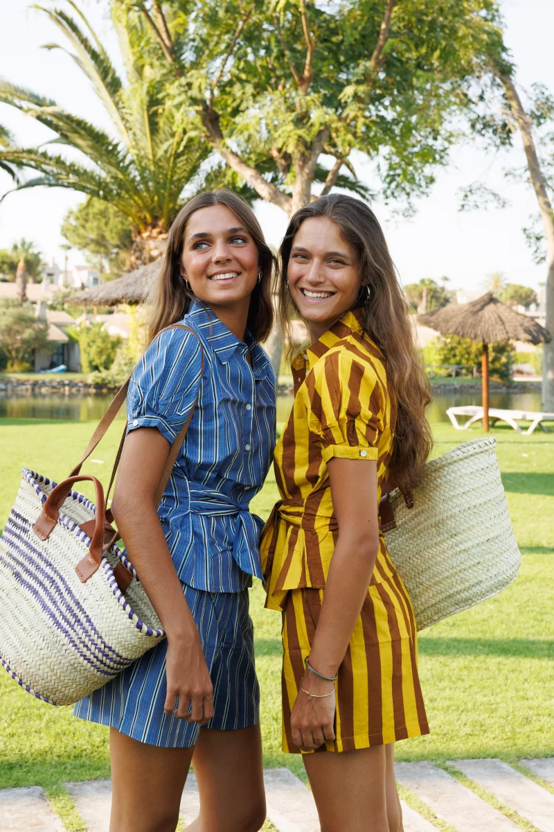SHORT RAYAS AMARILLA Y MARRON - Imagen 4