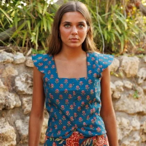 TOP ALGODÓN AZUL PETRÓLEO
