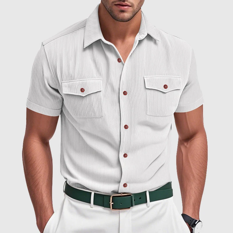 Camisa elegante de pana para hombre - Imagen 5