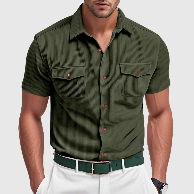 Camisa elegante de pana para hombre - Imagen 6