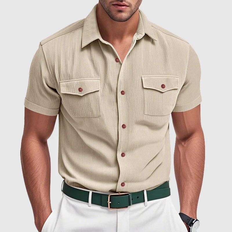 Camisa elegante de pana para hombre - Imagen 7
