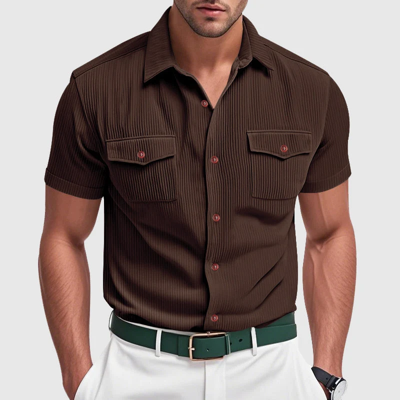 Camisa elegante de pana para hombre - Imagen 3