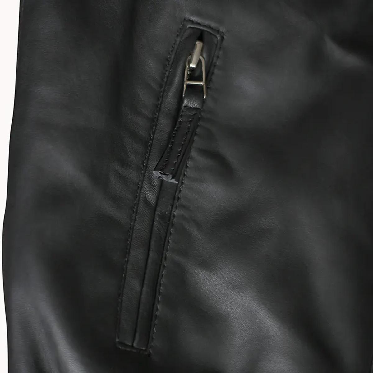 Chaleco de motociclista de cuero negro auténtico de alta calidad para hombre - Imagen 4