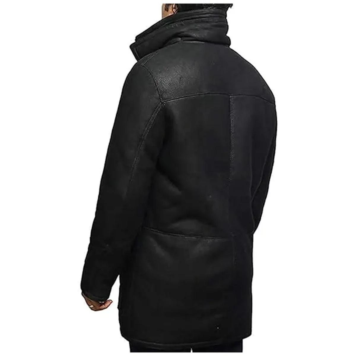 gabardina de piel de oveja negra - Imagen 4