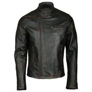 Chaqueta de piel de oveja negra para hombre