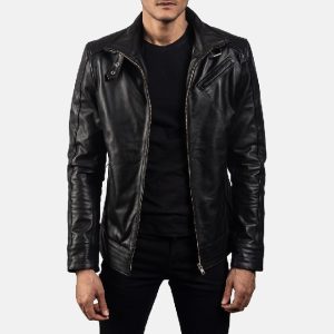 Chaqueta de moto Legacy de cuero genuino negro