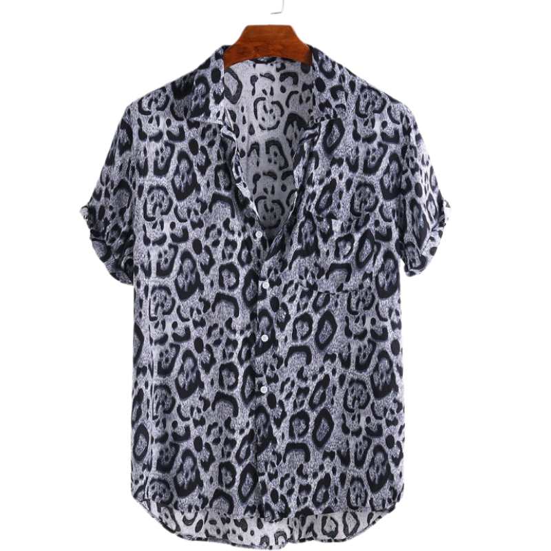 Chemise à Manches Courtes Imprimé Léopard pour Homme - Imagen 4