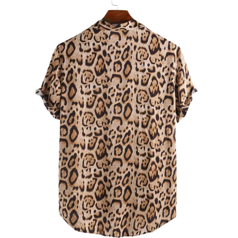 Chemise à Manches Courtes Imprimé Léopard pour Homme - Imagen 7
