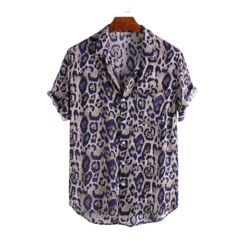 Chemise à Manches Courtes Imprimé Léopard pour Homme - Imagen 3