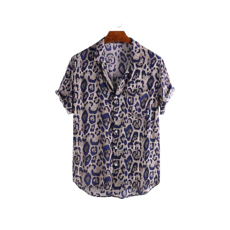 Chemise à Manches Courtes Imprimé Léopard pour Homme - Imagen 5