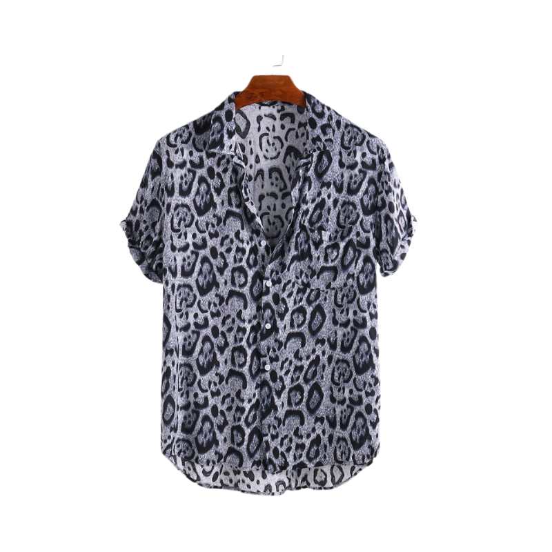 Chemise à Manches Courtes Imprimé Léopard pour Homme - Imagen 6