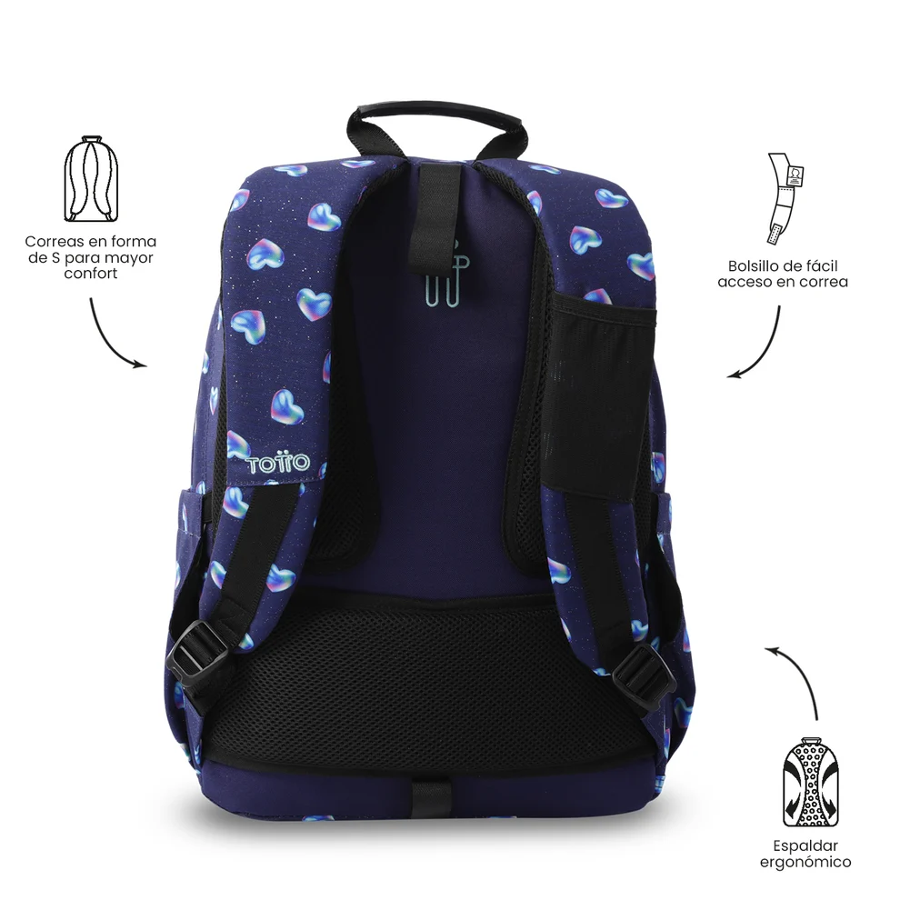 Mochila Acuareles Glitter TOTTO MA04ECO021G - Imagen 5
