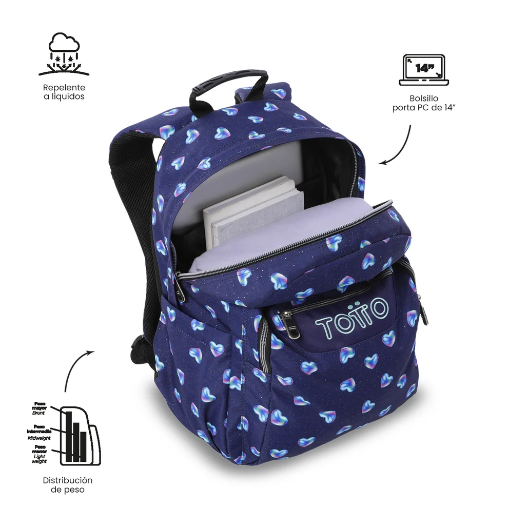 Mochila Acuareles Glitter TOTTO MA04ECO021G - Imagen 6