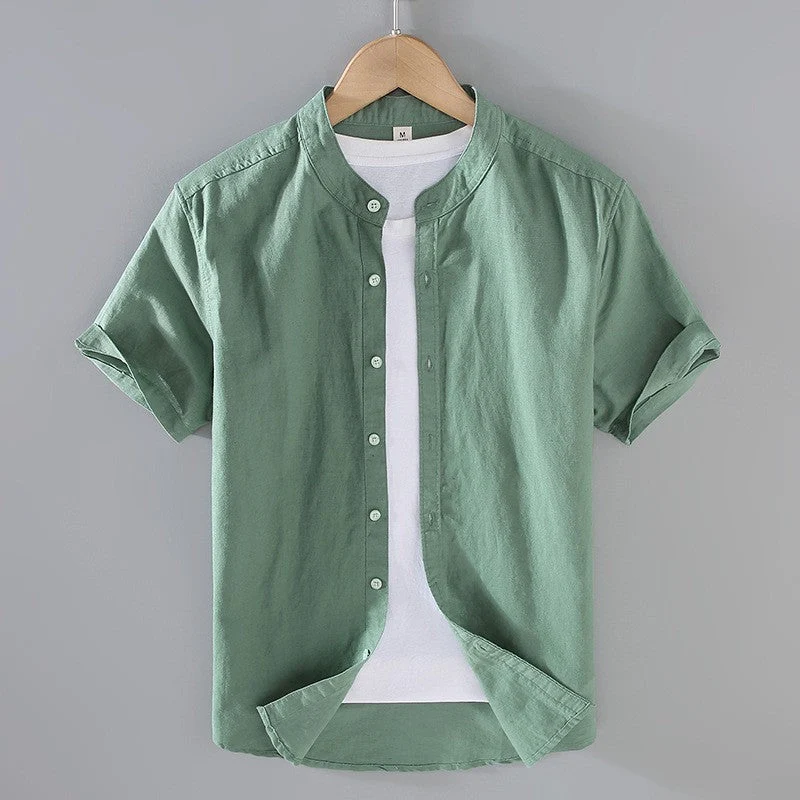 Elegantes camisas de lino de manga corta - Imagen 5