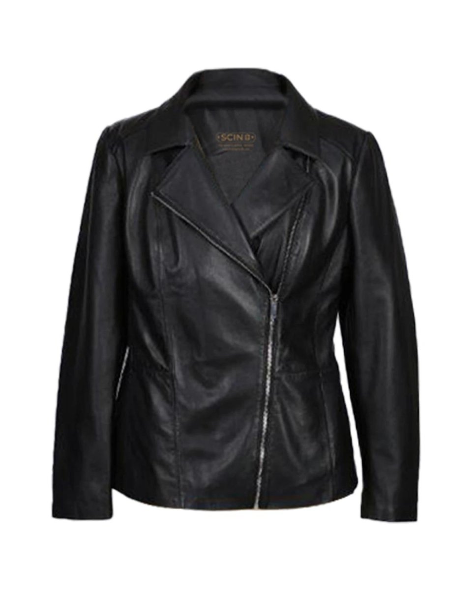 Chaqueta de piel de oveja Maya para mujer, negra - Imagen 2