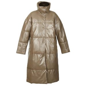 Abrigo largo acolchado de piel auténtica para mujer de Melissa