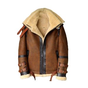 Chaqueta de piel de ante auténtica para hombre B3 Flight