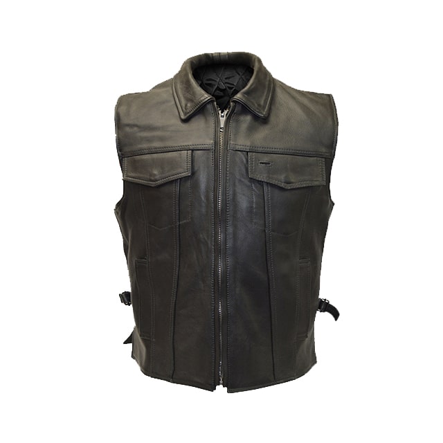 Chaleco clásico de cuero genuino para hombre - Imagen 2