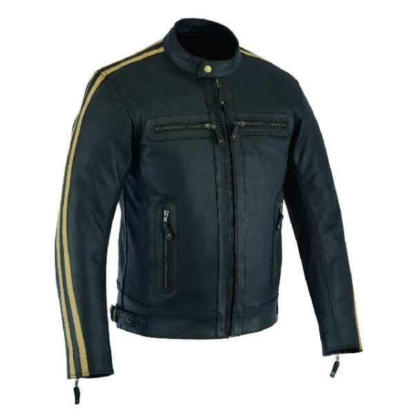 Chaqueta de moto para hombre de cuero genuino de grano completo - Imagen 8