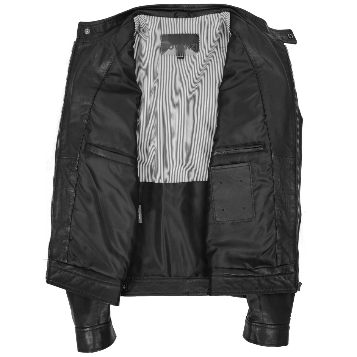 BUNERI Chaqueta de Cuero Biker Casual para Hombre Negro - Imagen 7