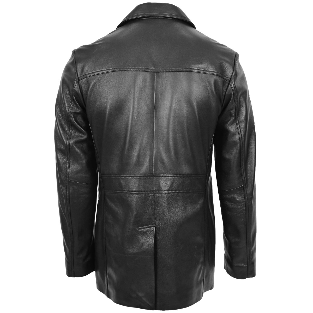 BUNERI Chaqueta Jerry Negra de Cuero Estilo Marinero - Imagen 3