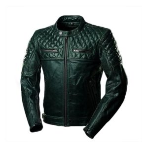 Chaqueta de hombre estilo Cafe Racer Racing Scrambler de cuero genuino acolchado