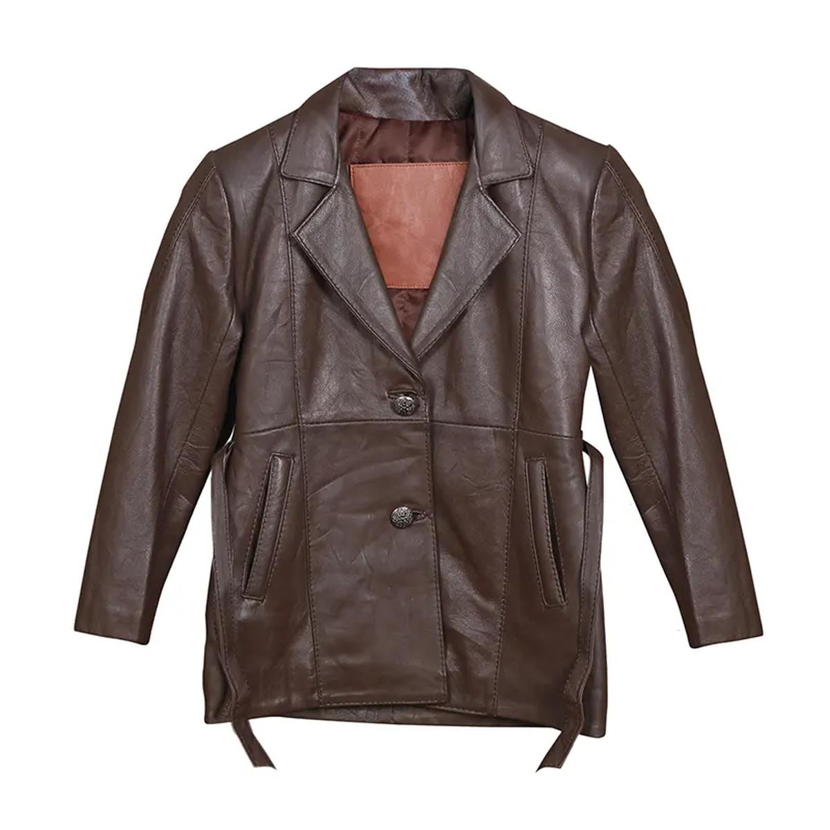 Blazer de hombre de auténtica piel marrón chocolate. - Imagen 3